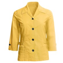 Linea Blu Princess Seam Jacket - Cotton, 3/4 Sleeve (For Women) in Yellow - Closeouts