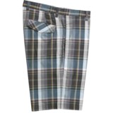 Linea Rosso Plaid Shorts - Cotton, Flat Front (For Men)
