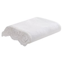 Lintex Crochet Bath Towel - Cotton in White - Closeouts