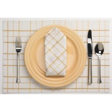 Lintex Shimmer Plaid Cloth Napkins - Set of 4 in Gold - Closeouts