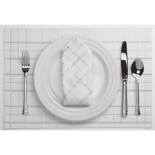 Lintex Shimmer Plaid Placemats - Set of 4 in Silver - Closeouts