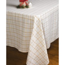 Lintex Shimmer Plaid Table Cloth - 60x84" in Gold - Closeouts