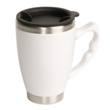 Liquid Solutions Pearl Iggy Mug -12 fl.oz., Lid, BPA-Free in White - Closeouts