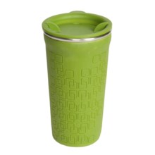 Liquid Solutions Sof-T Blox Travel Mug - BPA-Free, Recycled Materials,14 fl.oz. in Green - Closeouts