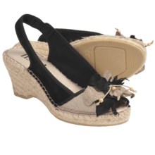 Lisa B. and Co. Flower Espadrille Sandals - Sling-Back, Peep Toe (For Women) in Black - Closeouts