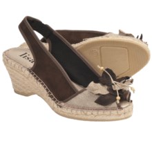 Lisa B. and Co. Flower Espadrille Sandals - Sling-Back, Peep Toe (For Women) in Espresso - Closeouts