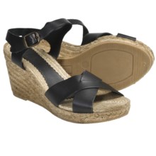 Lisa B. and Co. Wedge Sandals - Leather (For Women) in Black - Closeouts