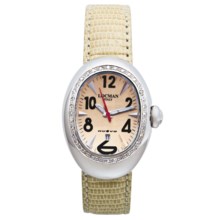 Locman Nuovo Diamond Bezel Watch - Mother-of-Pearl Dial (For Women) in Beige Lizard - Closeouts