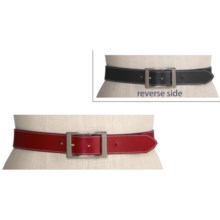 Lodis Audrey Reversible Belt - Leather (For Women) in Black/Red - Closeouts