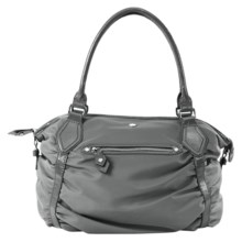 Lodis Pia Sabrina Satchel Purse - Nylon, Patent Leather (For Women) in Slate - Closeouts