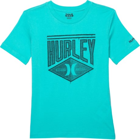 Hurley Logo Graphic T-Shirt - Short Sleeve (For Big Boys) - DYNAMIC TURQUOISE (L )