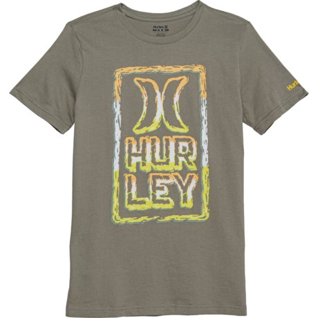 Hurley Logo T-Shirt - Short Sleeve (For Big Boys) - LIGHT ARMY (L )