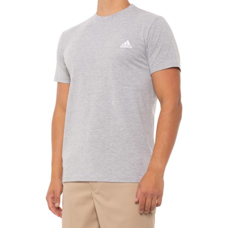 Adidas Logo T-Shirt - Short Sleeve (For Men) - LIGHT GREY HEATHER/WHITE LOGO (M )