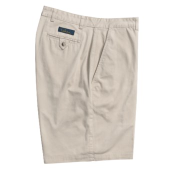 Lokee Cotton Shorts - Flat Front (For Men) in Stone