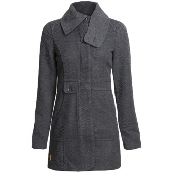 Lole Celeb Jacket - Boned Herringbone Chevron (For Women) in Black/Moonlight