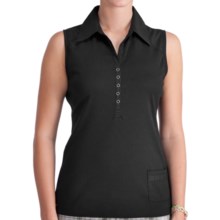 Lole Fresh Polo Shirt - UPF 50+, Organic Cotton, Sleeveless (For Women) in Black - Closeouts