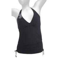 Lole Jamaica Halter Tankini Swimsuit Top - UPF 50+ (For Women) in N101 Black W/Phlox Flower Print - Closeouts
