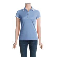 Lole Joy Pique Stretch Polo Shirt - Recycled Materials, Short Sleeves (For Women) in Mist/White - Closeouts