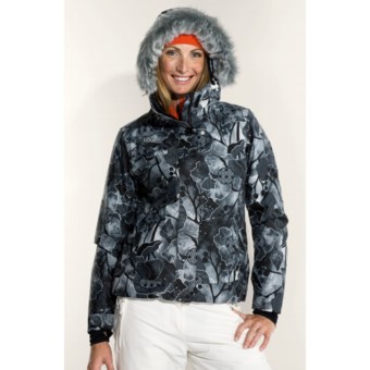 Lole Megan Jacket - Waterproof, Removable Hood (For Women) in Vanilla Lace Combo