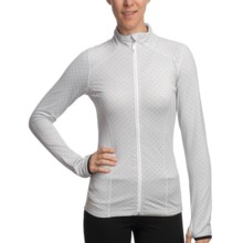 Lole Radiant Shirt - Full Zip, Long Sleeve (For Women) in White/Light Grey Monogram - Closeouts