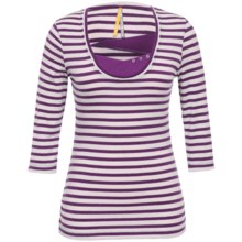 Lole Spin Shirt - UPF 50+, 3/4 Sleeve (For Women) in Grape Juice Combo - Closeouts