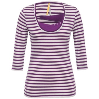Lole Spin Shirt - UPF 50+, 3/4 Sleeve (For Women) in Grape Juice Combo