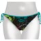 Black Lole Tropical Bikini Swimsuit Bottoms - Reversible (For Women)