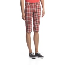 Lole Waggle Walk Bermuda Shorts - UPF 50+ (For Women) in Raspberry Plaid - Closeouts
