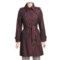 Red London Fog Double-Breasted Iridescent Trench Coat - Zip-Out Liner (For Women)