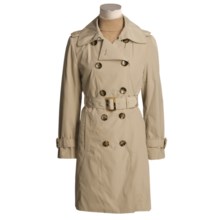 London Fog Faux-Silk Trench Coat - Plus Size, Zip-Out Liner (For Women) in Tan - Closeouts