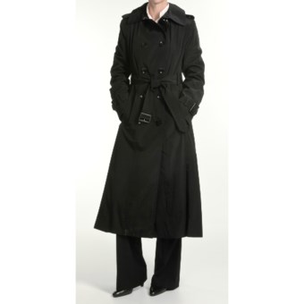 London Fog Faux-Silk Trench Coat - Zip Out Liner (For Petite Women)