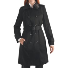 London Fog Faux Silk Trench Coat - Zip-Out Liner (For Women) in Black - Closeouts