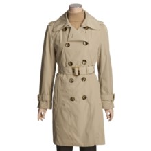 London Fog Faux-Silk Trench Coat - Zip-Out Liner (For Women) in Tan - Closeouts