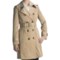 London Fog Faux Silk Trench Coat - Zip-Out Liner (For Women) in Tan