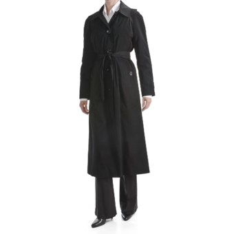 London Fog Hooded Trench Coat - Zip-Out Liner (For Women) in Black