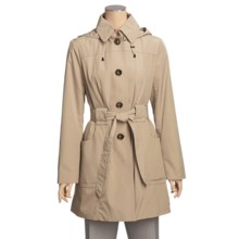 London Fog Satin-Finish Trench Coat - Hooded (For Women) in Toffee - Closeouts