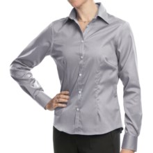 Long Sleeve Dress Shirt - Point Collar (For Women) in Grey - 2nds