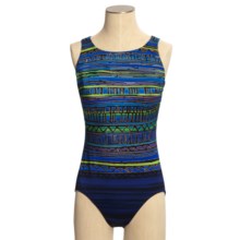 Longitude High-Neck Tank Swimsuit - 1-Piece (For Women) in Multi Aztec - Closeouts