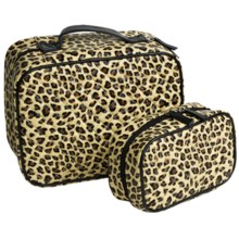 Lori Greiner Quilted Cosmetic Cases - Set of 2 in Leopard - Closeouts