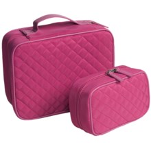 Lori Greiner Quilted Cosmetic Cases - Set of 2 in Pink - Closeouts