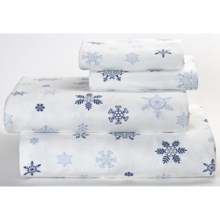 Loric Home Styles Printed Flannel Sheet Set - Twin in Snowflake - Closeouts