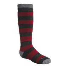 Lorpen Classic Ski Socks - Merino Wool, 2-Pack (For Kids and Youth) in Red Stripe - 2nds