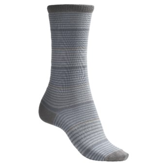 Lorpen Comfort Lite Katie Socks - Crew (For Women) in Pale Blue Stripe
