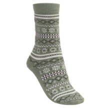 Lorpen Fairisle Socks - Modal- Cotton (For Women) in Mint - 2nds