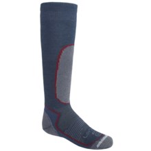 Lorpen Ski-Snowboard Lightweight Socks - 2-Pack, Merino Wool, Over-the-Calf (For Kids and Youth) in Blue/Grey - 2nds