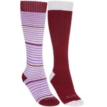Lorpen Ski/Snowboard Socks - 2-Pack, Merino Wool, Midweight, Over-the-Calf (For Women) in Burgandy Combo - 2nds