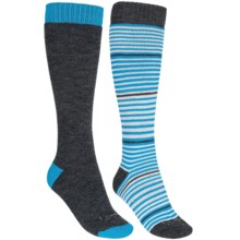 Lorpen Ski/Snowboard Socks - 2-Pack, Merino Wool, Midweight, Over-the-Calf (For Women) in Charcoal Blue - 2nds