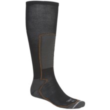 Lorpen Thermolite® Lightweight Ski Socks - 2-Pack, Over-the-Calf (For Men and Women) in Black/Grey/Orange - 2nds