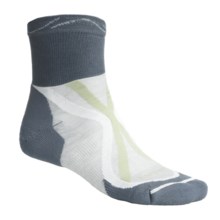 Lorpen Tri-Layer Trail Running Socks - Lightweight, Quarter-Crew (For Men and Women) in Steel Blue - 2nds