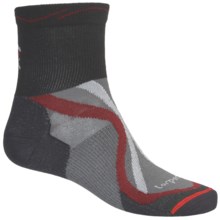 Lorpen Tri-Layer Ultralight Trail Running Socks - 2-Pack, TENCEL®-CoolMax® (For Men and Women) in Grey/Charcoal/Red - 2nds